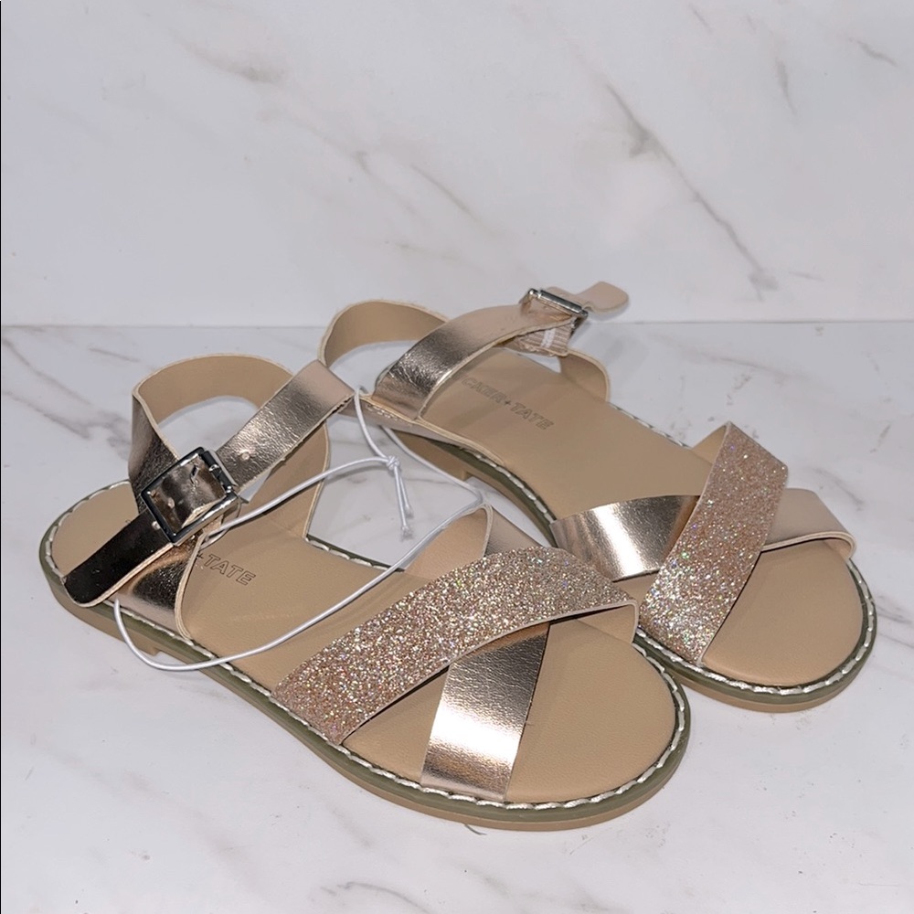 NEW Tucker and Tate arya glitter metallic strappy sandals girls